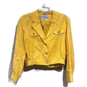 Vintage International Scene Yellow Women's Jacket Blazer Size 6